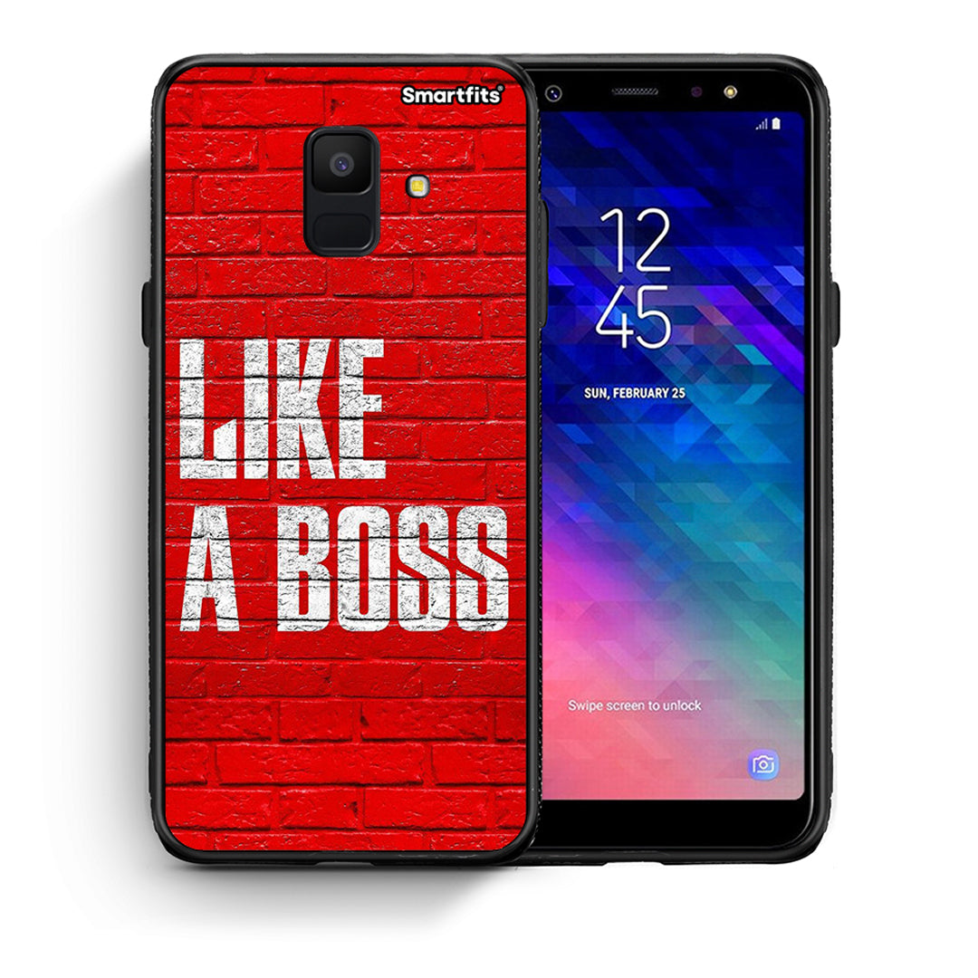 Θήκη Samsung A6 2018 Like A Boss από τη Smartfits με σχέδιο στο πίσω μέρος και μαύρο περίβλημα | Samsung A6 2018 Like A Boss case with colorful back and black bezels
