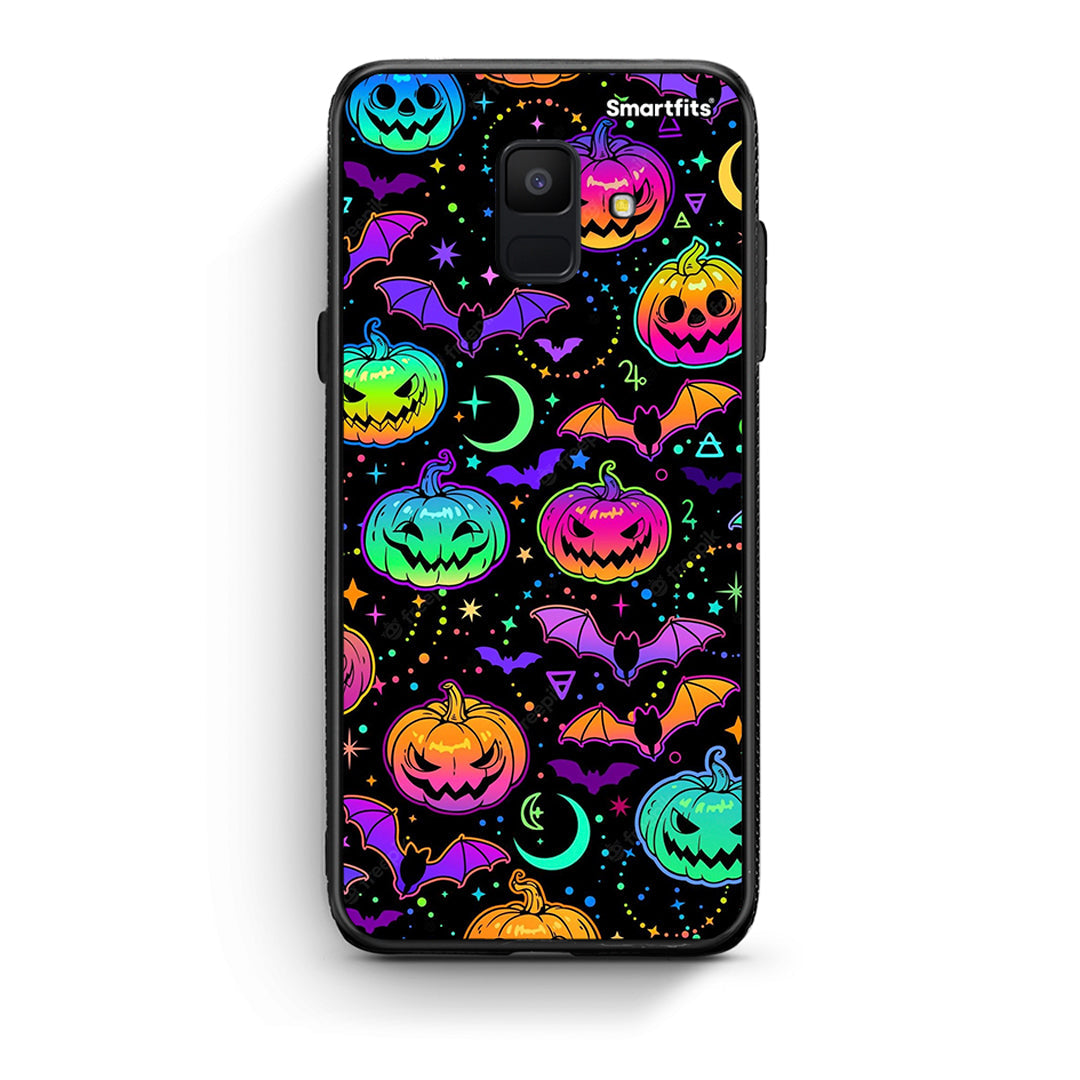 samsung A6 Neon Halloween θήκη από τη Smartfits με σχέδιο στο πίσω μέρος και μαύρο περίβλημα | Smartphone case with colorful back and black bezels by Smartfits