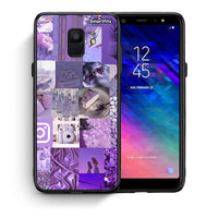 Thumbnail for Θήκη Samsung A6 2018 Purple Aesthetic Collage από τη Smartfits με σχέδιο στο πίσω μέρος και μαύρο περίβλημα | Samsung A6 2018 Purple Aesthetic Collage case with colorful back and black bezels