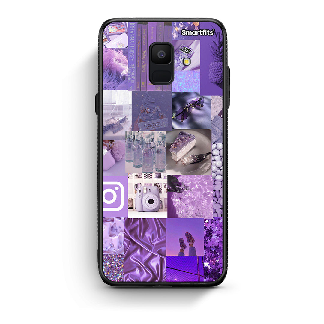 samsung A6 Purple Aesthetic Collage θήκη από τη Smartfits με σχέδιο στο πίσω μέρος και μαύρο περίβλημα | Smartphone case with colorful back and black bezels by Smartfits