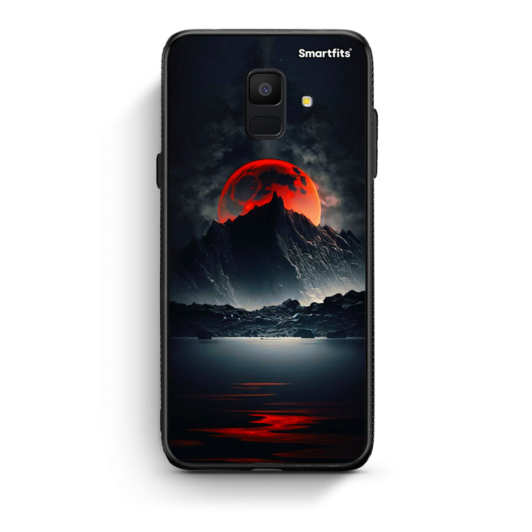 samsung A6 Red Full Moon θήκη από τη Smartfits με σχέδιο στο πίσω μέρος και μαύρο περίβλημα | Smartphone case with colorful back and black bezels by Smartfits