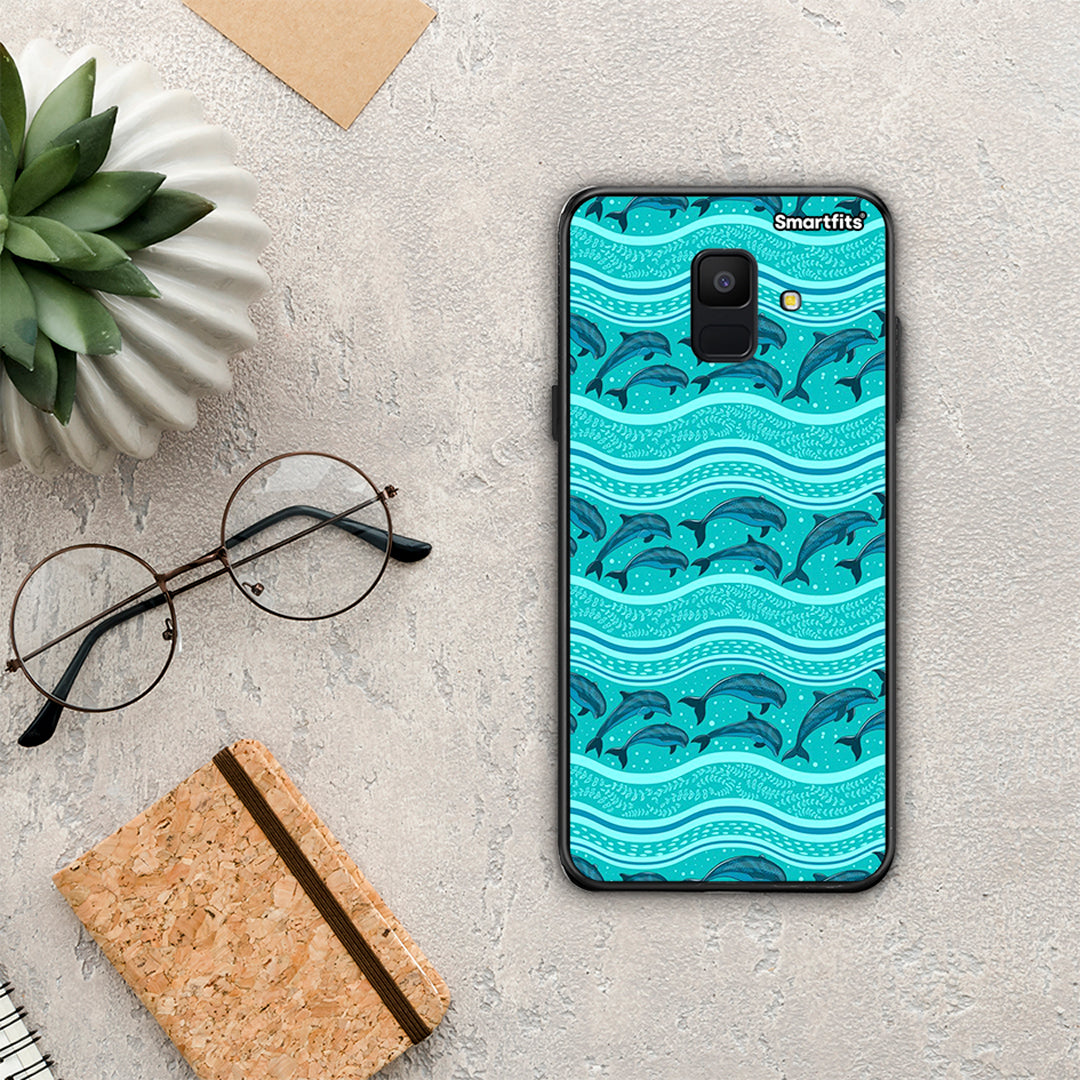 Swimming Dolphins - Samsung Galaxy A6 2018 θήκη