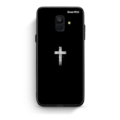 samsung A6 White Cross θήκη από τη Smartfits με σχέδιο στο πίσω μέρος και μαύρο περίβλημα | Smartphone case with colorful back and black bezels by Smartfits