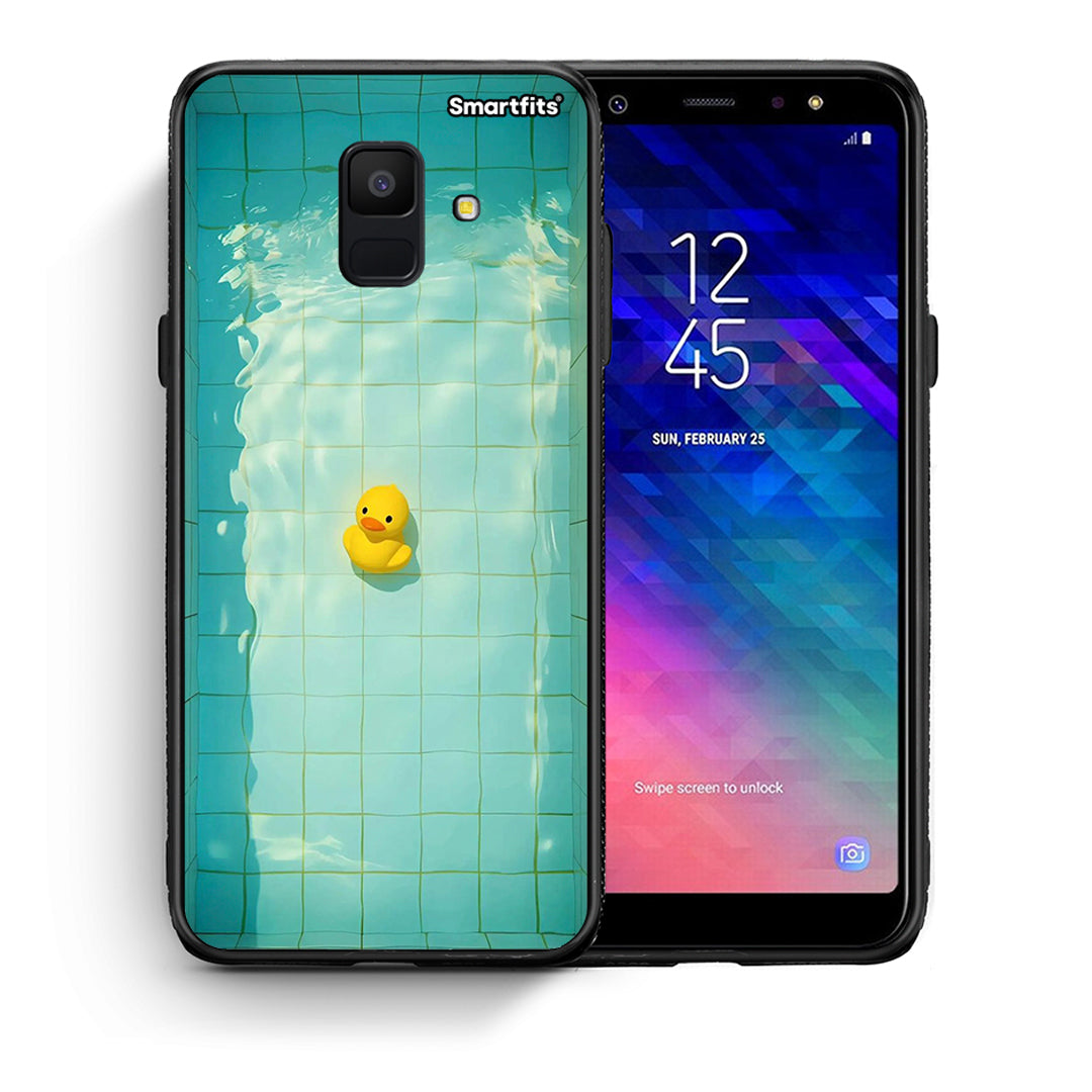 Θήκη Samsung A6 2018 Yellow Duck από τη Smartfits με σχέδιο στο πίσω μέρος και μαύρο περίβλημα | Samsung A6 2018 Yellow Duck case with colorful back and black bezels