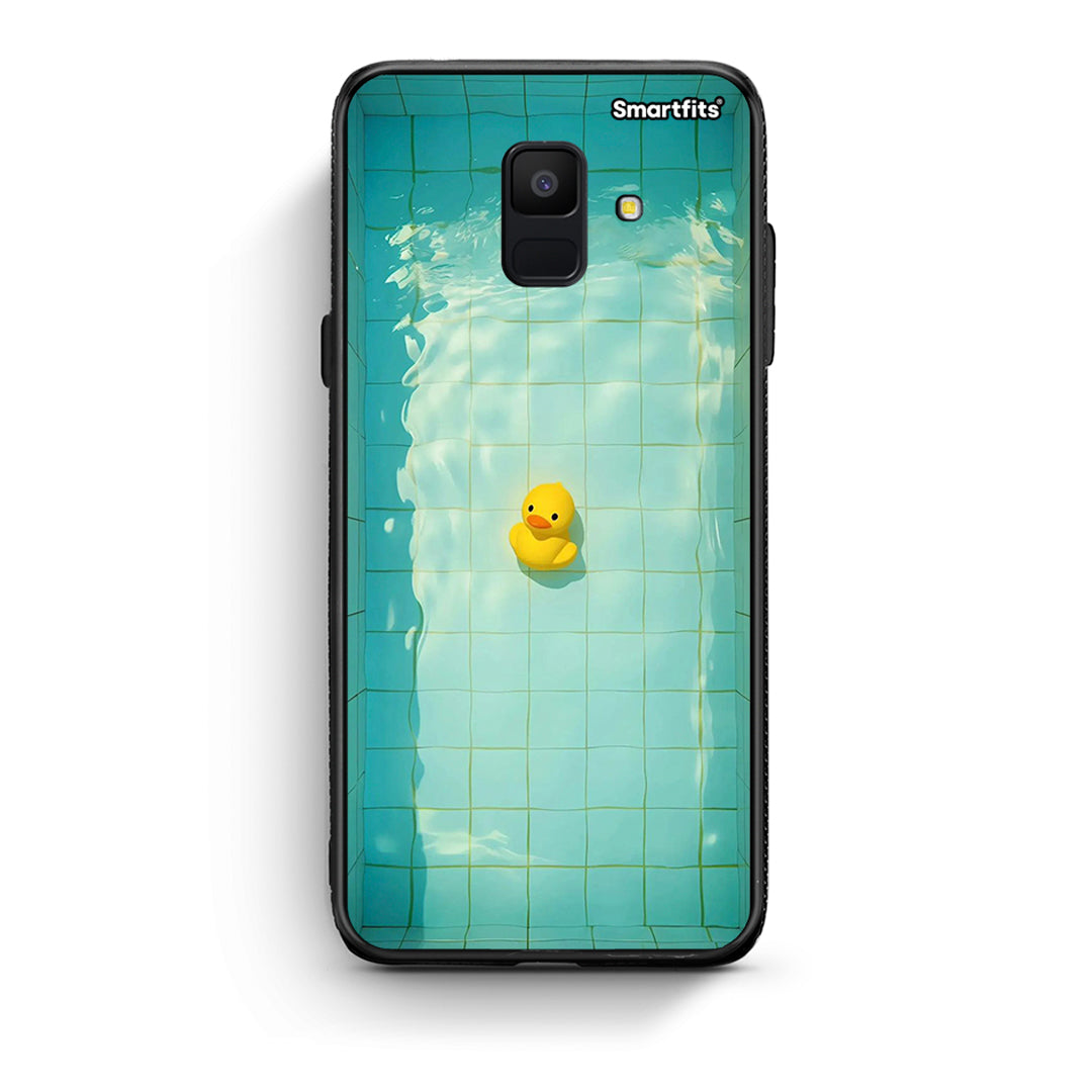 samsung A6 Yellow Duck θήκη από τη Smartfits με σχέδιο στο πίσω μέρος και μαύρο περίβλημα | Smartphone case with colorful back and black bezels by Smartfits