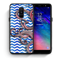 Thumbnail for Θήκη Samsung A6+ 2018 Chevron Devilfish από τη Smartfits με σχέδιο στο πίσω μέρος και μαύρο περίβλημα | Samsung A6+ 2018 Chevron Devilfish case with colorful back and black bezels