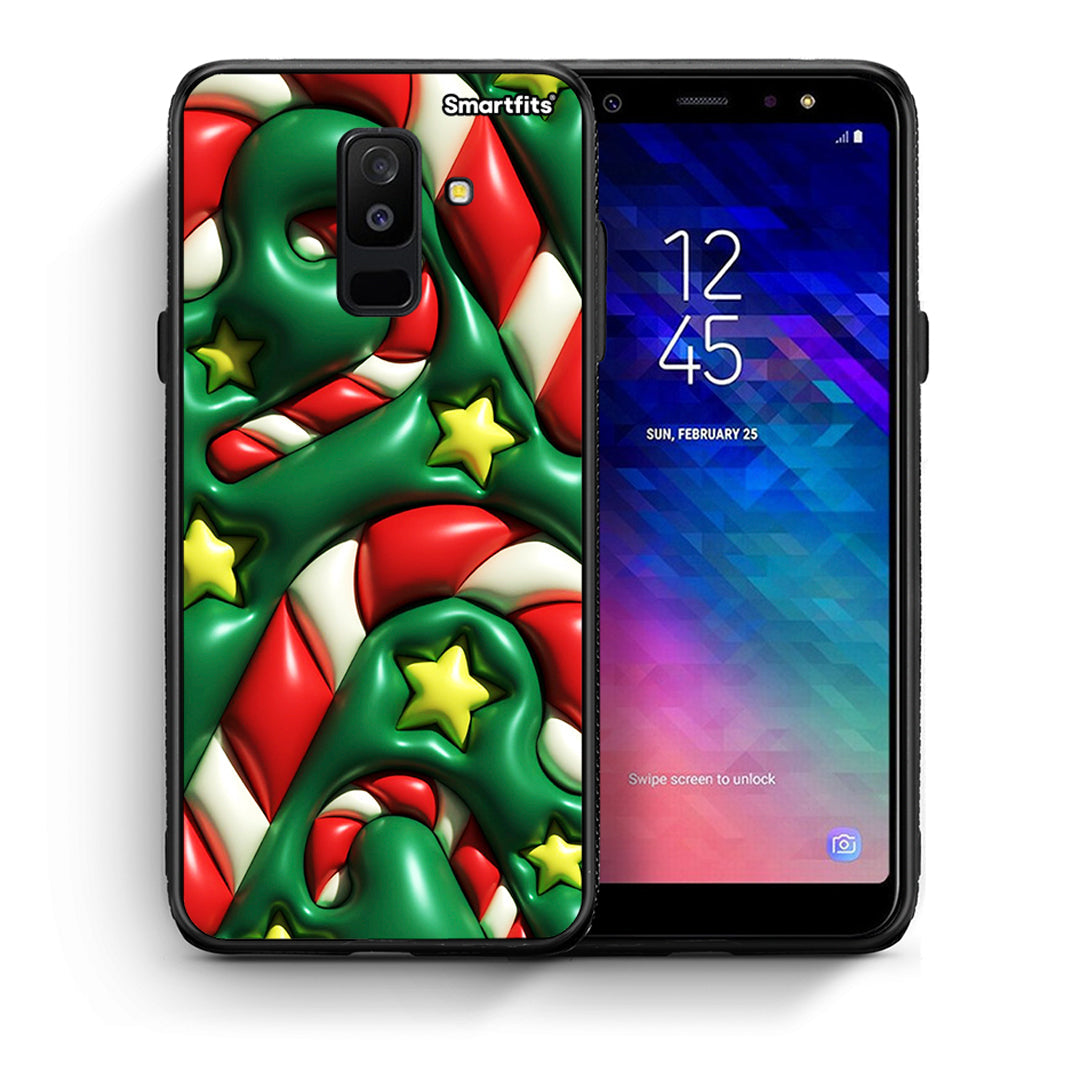 Θήκη Samsung A6+ 2018 Christmas Bubbles από τη Smartfits με σχέδιο στο πίσω μέρος και μαύρο περίβλημα | Samsung A6+ 2018 Christmas Bubbles case with colorful back and black bezels