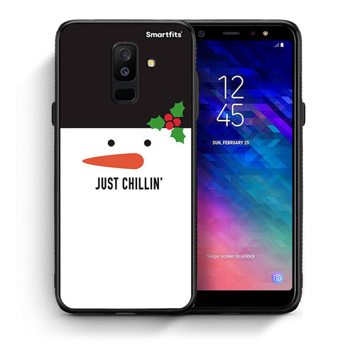 Θήκη Samsung A6+ 2018 Christmas Chillin από τη Smartfits με σχέδιο στο πίσω μέρος και μαύρο περίβλημα | Samsung A6+ 2018 Christmas Chillin case with colorful back and black bezels