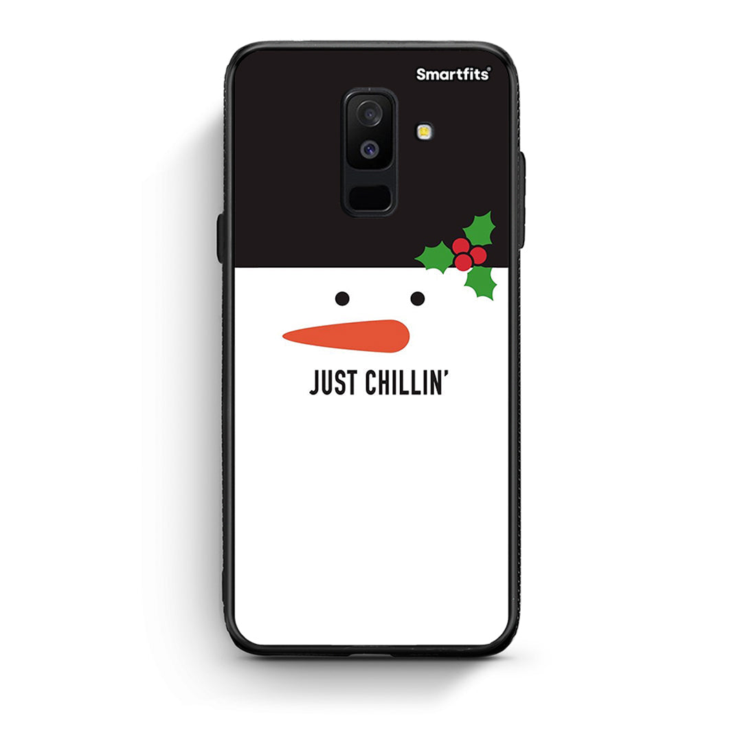 samsung A6 Plus Christmas Chillin θήκη από τη Smartfits με σχέδιο στο πίσω μέρος και μαύρο περίβλημα | Smartphone case with colorful back and black bezels by Smartfits