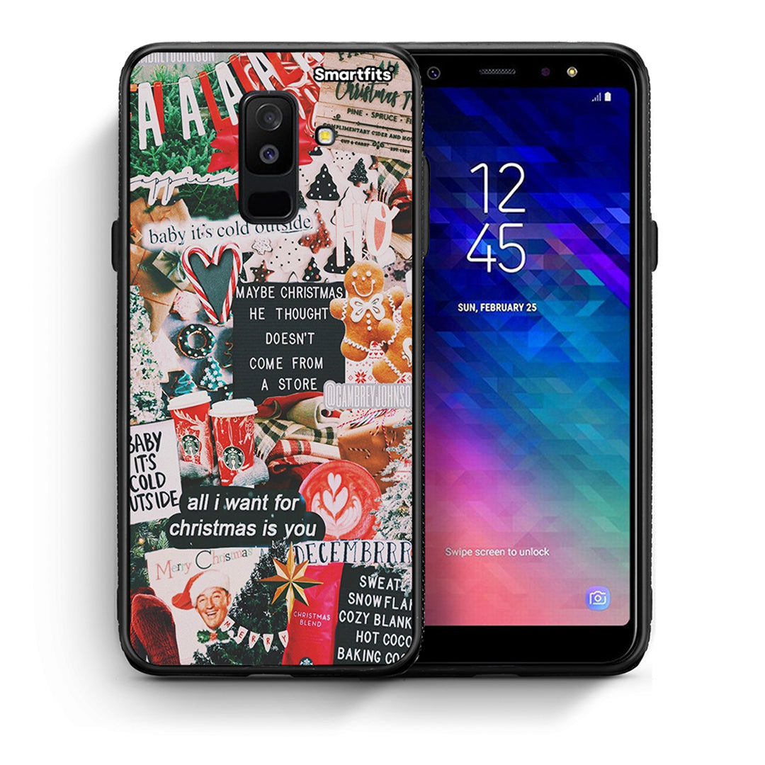 Θήκη Samsung A6+ 2018 Christmas Happiness από τη Smartfits με σχέδιο στο πίσω μέρος και μαύρο περίβλημα | Samsung A6+ 2018 Christmas Happiness case with colorful back and black bezels