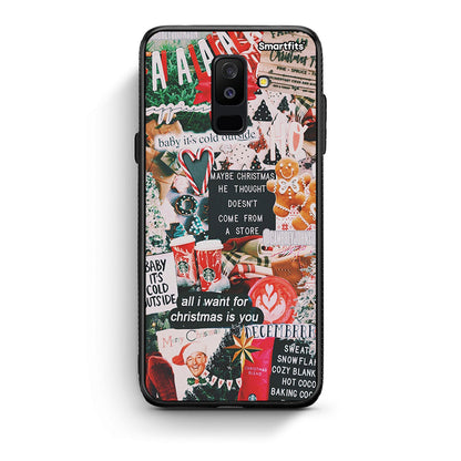 samsung A6 Plus Christmas Happiness θήκη από τη Smartfits με σχέδιο στο πίσω μέρος και μαύρο περίβλημα | Smartphone case with colorful back and black bezels by Smartfits