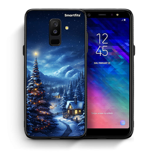 Θήκη Samsung A6+ 2018 Christmas Scenery από τη Smartfits με σχέδιο στο πίσω μέρος και μαύρο περίβλημα | Samsung A6+ 2018 Christmas Scenery case with colorful back and black bezels