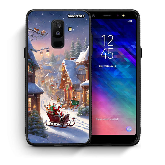 Θήκη Samsung A6+ 2018 Christmas Snow από τη Smartfits με σχέδιο στο πίσω μέρος και μαύρο περίβλημα | Samsung A6+ 2018 Christmas Snow case with colorful back and black bezels