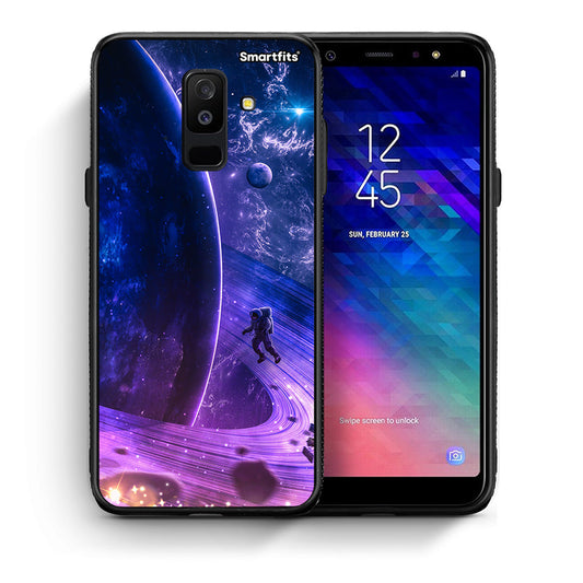 Θήκη Samsung A6+ 2018 Lost Astronaut από τη Smartfits με σχέδιο στο πίσω μέρος και μαύρο περίβλημα | Samsung A6+ 2018 Lost Astronaut case with colorful back and black bezels