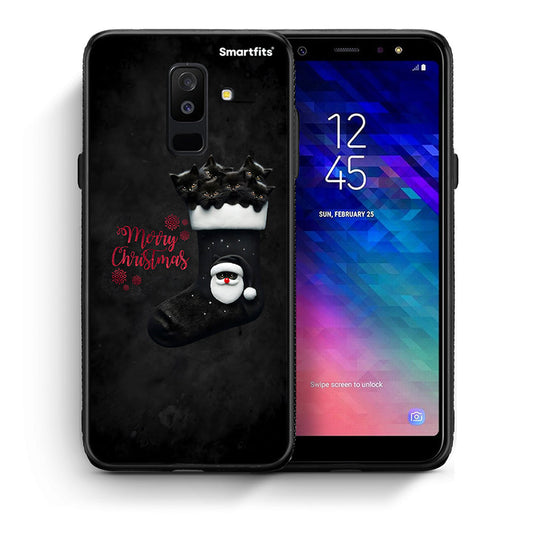 Θήκη Samsung A6+ 2018 Merry Cat Christmas από τη Smartfits με σχέδιο στο πίσω μέρος και μαύρο περίβλημα | Samsung A6+ 2018 Merry Cat Christmas case with colorful back and black bezels