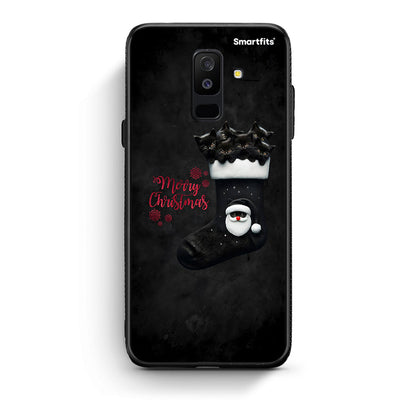 samsung A6 Plus Merry Cat Christmas θήκη από τη Smartfits με σχέδιο στο πίσω μέρος και μαύρο περίβλημα | Smartphone case with colorful back and black bezels by Smartfits