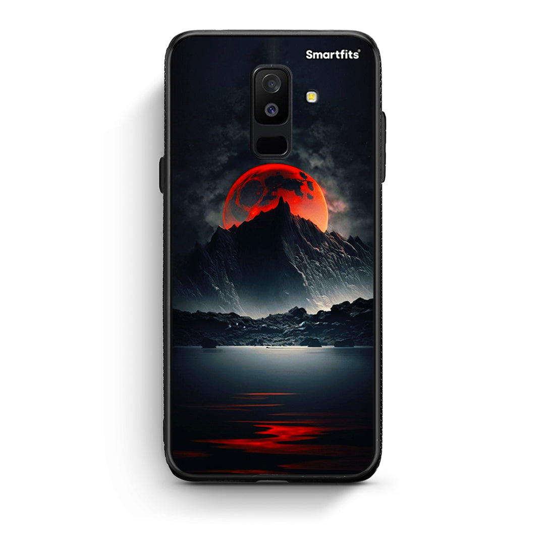 samsung A6 Plus Red Full Moon θήκη από τη Smartfits με σχέδιο στο πίσω μέρος και μαύρο περίβλημα | Smartphone case with colorful back and black bezels by Smartfits