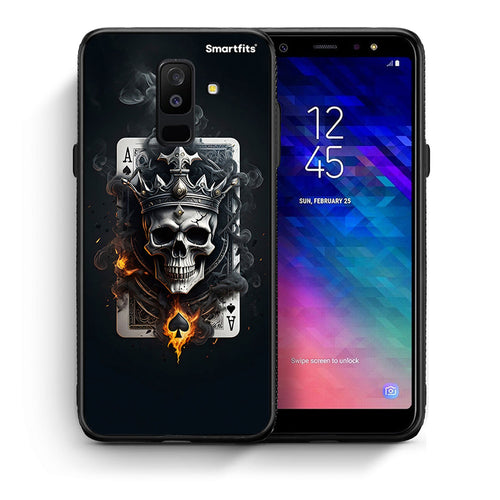Θήκη Samsung A6+ 2018 Skull King Ace από τη Smartfits με σχέδιο στο πίσω μέρος και μαύρο περίβλημα | Samsung A6+ 2018 Skull King Ace case with colorful back and black bezels