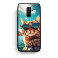 Thumbnail for samsung A6 Plus Summer Cat θήκη από τη Smartfits με σχέδιο στο πίσω μέρος και μαύρο περίβλημα | Smartphone case with colorful back and black bezels by Smartfits