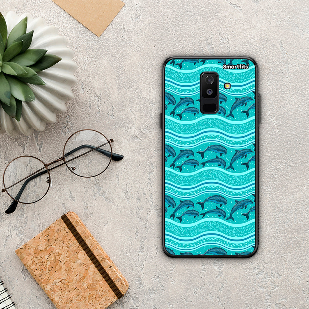 Swimming Dolphins - Samsung Galaxy A6+ 2018 θήκη