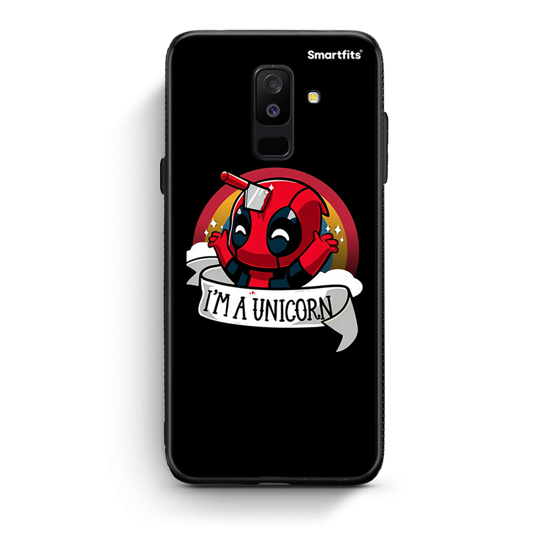 samsung A6 Plus Unicorn Deadpool θήκη από τη Smartfits με σχέδιο στο πίσω μέρος και μαύρο περίβλημα | Smartphone case with colorful back and black bezels by Smartfits