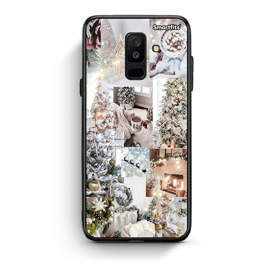 samsung A6 Plus White Christmas θήκη από τη Smartfits με σχέδιο στο πίσω μέρος και μαύρο περίβλημα | Smartphone case with colorful back and black bezels by Smartfits