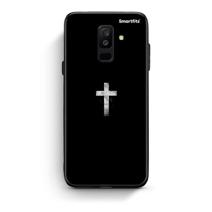 samsung A6 Plus White Cross θήκη από τη Smartfits με σχέδιο στο πίσω μέρος και μαύρο περίβλημα | Smartphone case with colorful back and black bezels by Smartfits