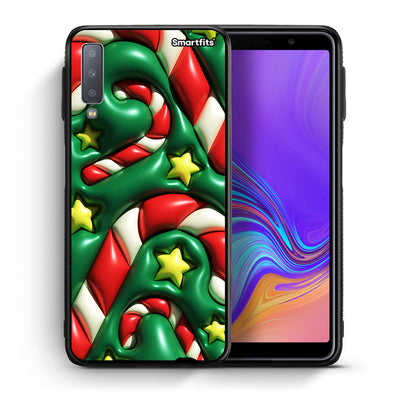 Θήκη Samsung A7 2018 Christmas Bubbles από τη Smartfits με σχέδιο στο πίσω μέρος και μαύρο περίβλημα | Samsung A7 2018 Christmas Bubbles case with colorful back and black bezels