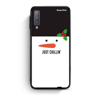 samsung A7 Christmas Chillin θήκη από τη Smartfits με σχέδιο στο πίσω μέρος και μαύρο περίβλημα | Smartphone case with colorful back and black bezels by Smartfits