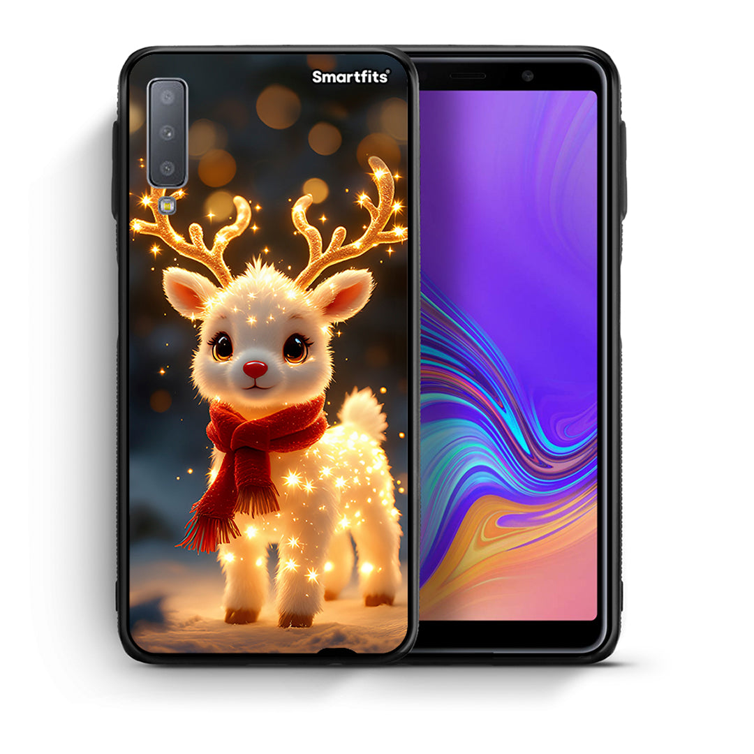 Θήκη Samsung A7 2018 Christmas Cutie από τη Smartfits με σχέδιο στο πίσω μέρος και μαύρο περίβλημα | Samsung A7 2018 Christmas Cutie case with colorful back and black bezels