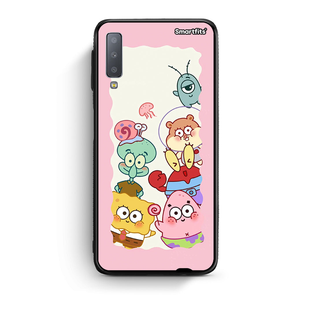 samsung A7 Cute Companion θήκη από τη Smartfits με σχέδιο στο πίσω μέρος και μαύρο περίβλημα | Smartphone case with colorful back and black bezels by Smartfits
