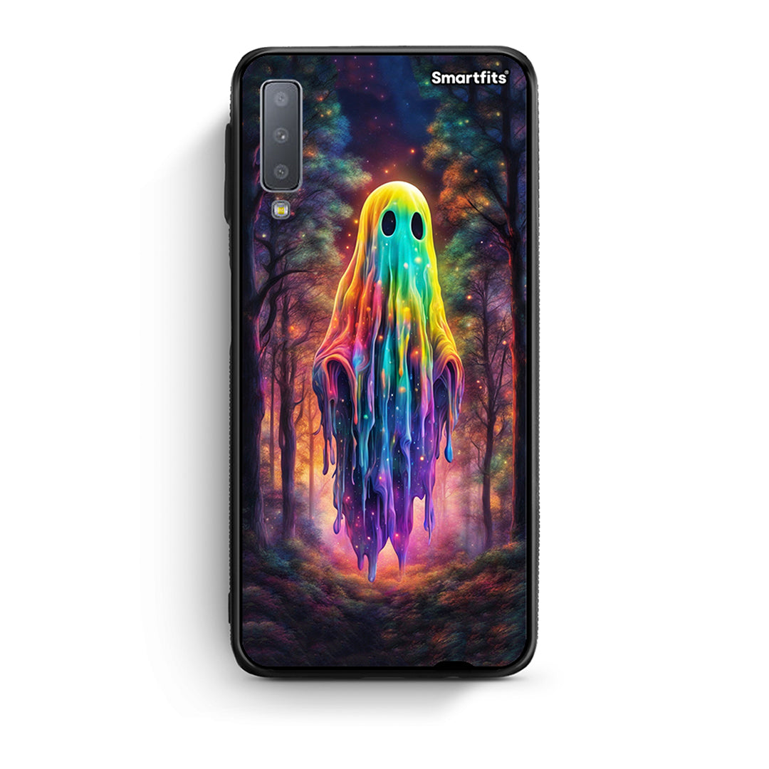 samsung A7 Halloween Ghost θήκη από τη Smartfits με σχέδιο στο πίσω μέρος και μαύρο περίβλημα | Smartphone case with colorful back and black bezels by Smartfits