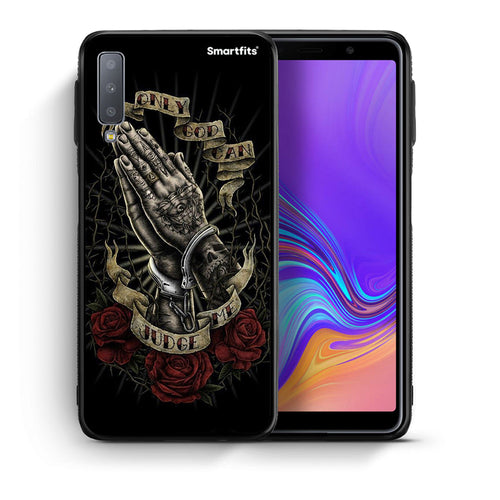 Θήκη Samsung A7 2018 Judge By God από τη Smartfits με σχέδιο στο πίσω μέρος και μαύρο περίβλημα | Samsung A7 2018 Judge By God case with colorful back and black bezels