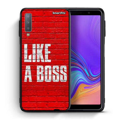 Θήκη Samsung A7 2018 Like A Boss από τη Smartfits με σχέδιο στο πίσω μέρος και μαύρο περίβλημα | Samsung A7 2018 Like A Boss case with colorful back and black bezels