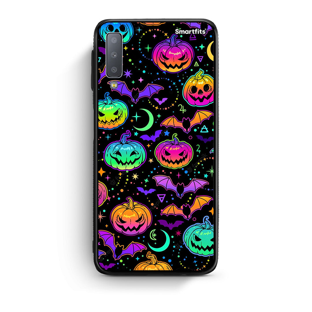 samsung A7 Neon Halloween θήκη από τη Smartfits με σχέδιο στο πίσω μέρος και μαύρο περίβλημα | Smartphone case with colorful back and black bezels by Smartfits