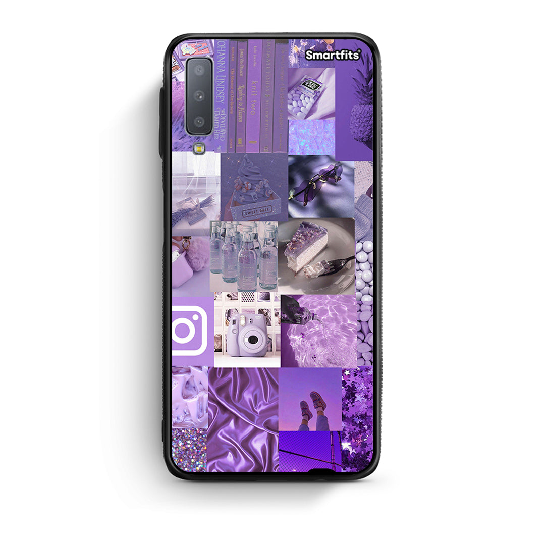 samsung A7 Purple Aesthetic Collage θήκη από τη Smartfits με σχέδιο στο πίσω μέρος και μαύρο περίβλημα | Smartphone case with colorful back and black bezels by Smartfits