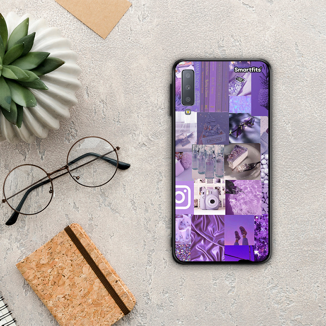 Purple Aesthetic Collage - Samsung Galaxy A7 2018 θήκη