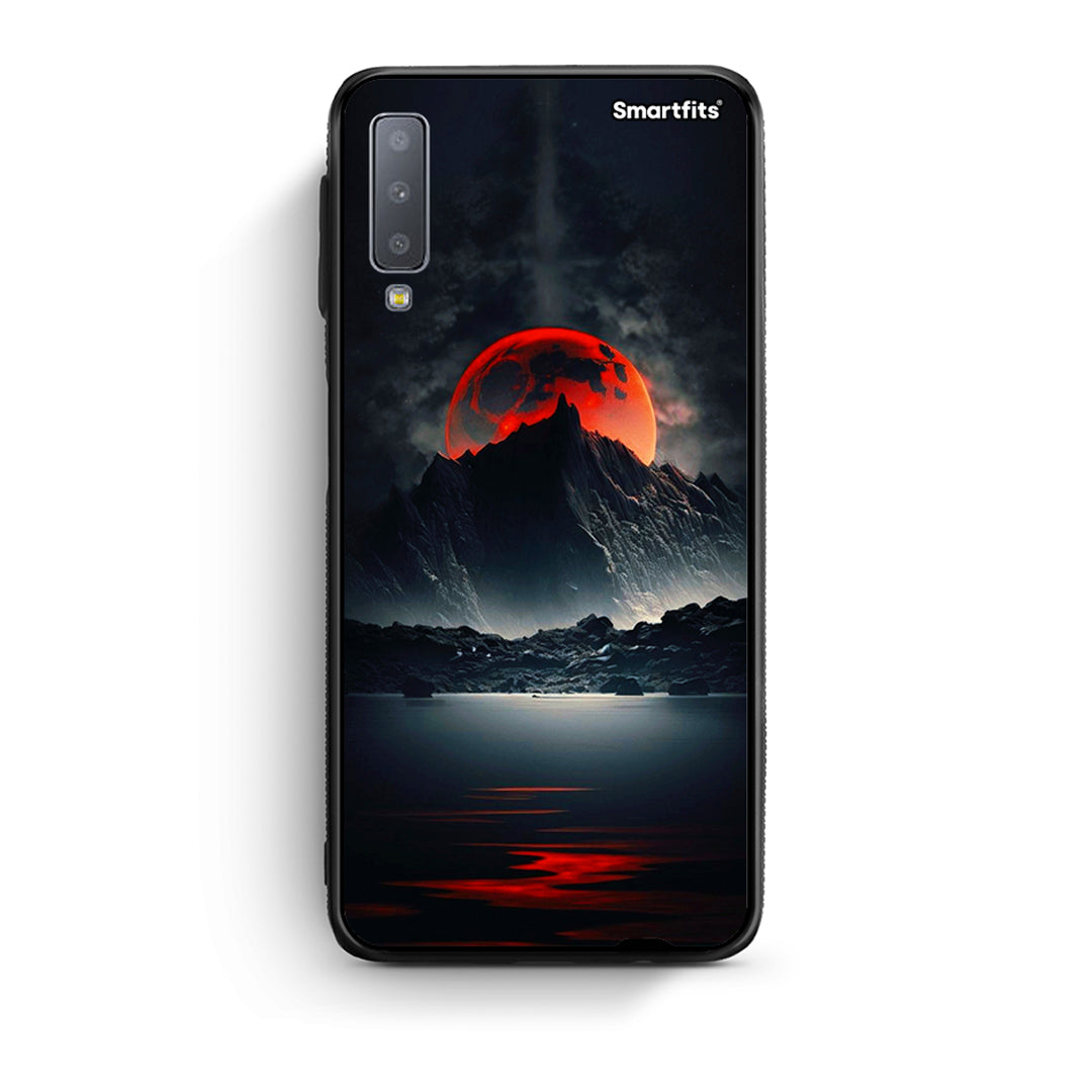 samsung A7 Red Full Moon θήκη από τη Smartfits με σχέδιο στο πίσω μέρος και μαύρο περίβλημα | Smartphone case with colorful back and black bezels by Smartfits