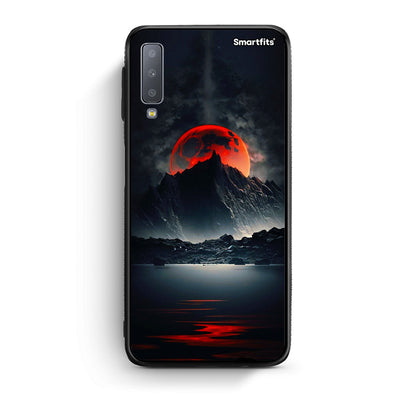 samsung A7 Red Full Moon θήκη από τη Smartfits με σχέδιο στο πίσω μέρος και μαύρο περίβλημα | Smartphone case with colorful back and black bezels by Smartfits