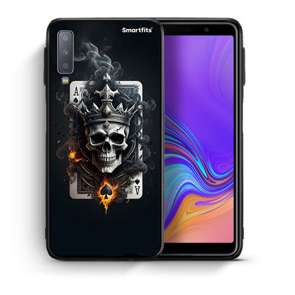 Θήκη Samsung A7 2018 Skull King Ace από τη Smartfits με σχέδιο στο πίσω μέρος και μαύρο περίβλημα | Samsung A7 2018 Skull King Ace case with colorful back and black bezels