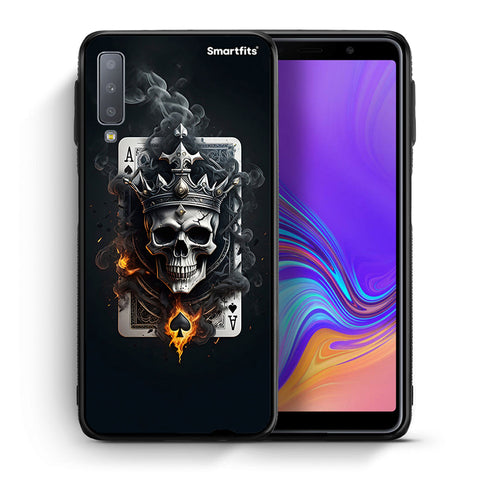 Θήκη Samsung A7 2018 Skull King Ace από τη Smartfits με σχέδιο στο πίσω μέρος και μαύρο περίβλημα | Samsung A7 2018 Skull King Ace case with colorful back and black bezels
