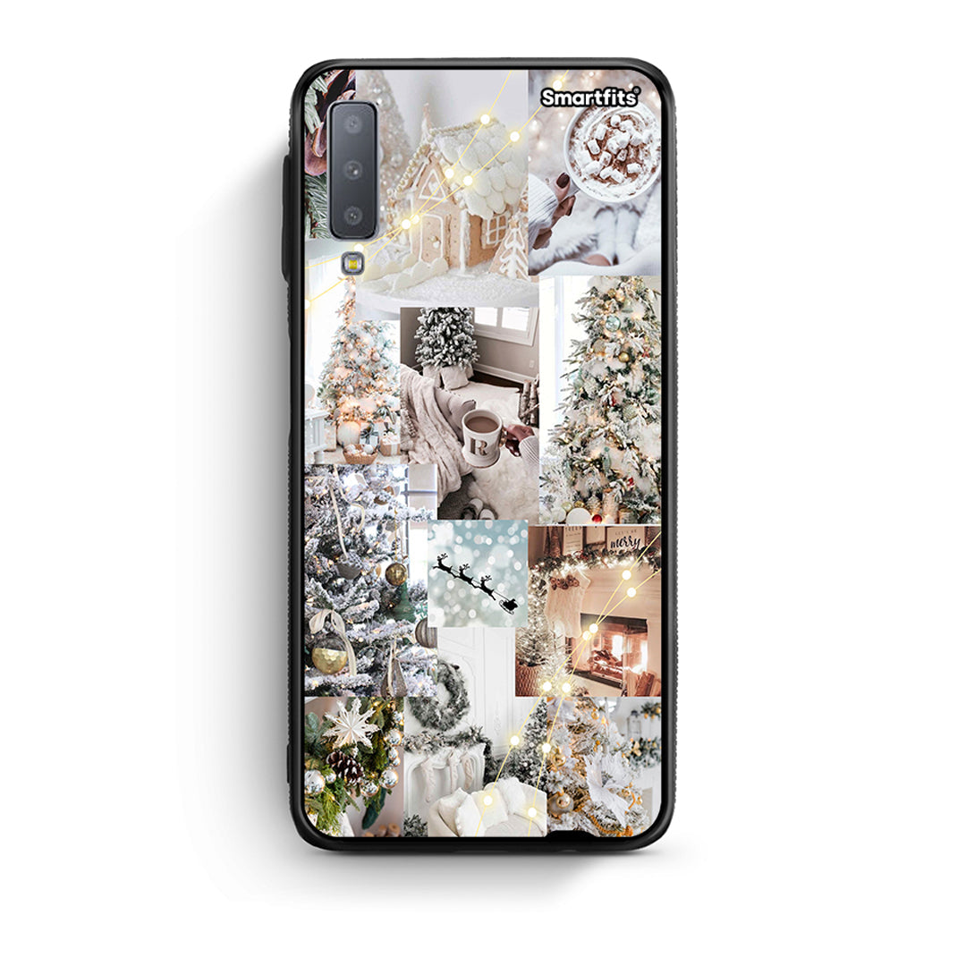 samsung A7 White Christmas θήκη από τη Smartfits με σχέδιο στο πίσω μέρος και μαύρο περίβλημα | Smartphone case with colorful back and black bezels by Smartfits