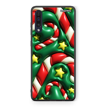 Samsung A70 Christmas Bubbles θήκη από τη Smartfits με σχέδιο στο πίσω μέρος και μαύρο περίβλημα | Smartphone case with colorful back and black bezels by Smartfits