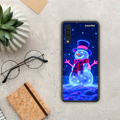 Christmas Neon Snowman - Samsung Galaxy A70 θήκη