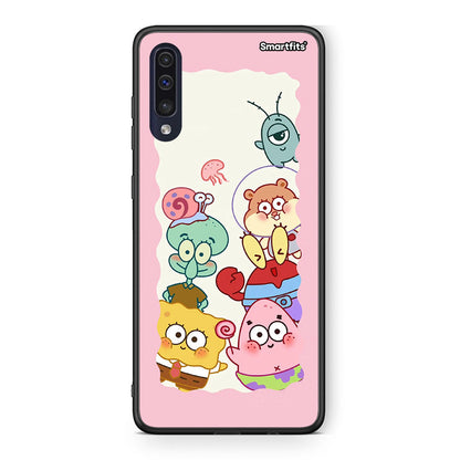 Samsung A70 Cute Companion θήκη από τη Smartfits με σχέδιο στο πίσω μέρος και μαύρο περίβλημα | Smartphone case with colorful back and black bezels by Smartfits