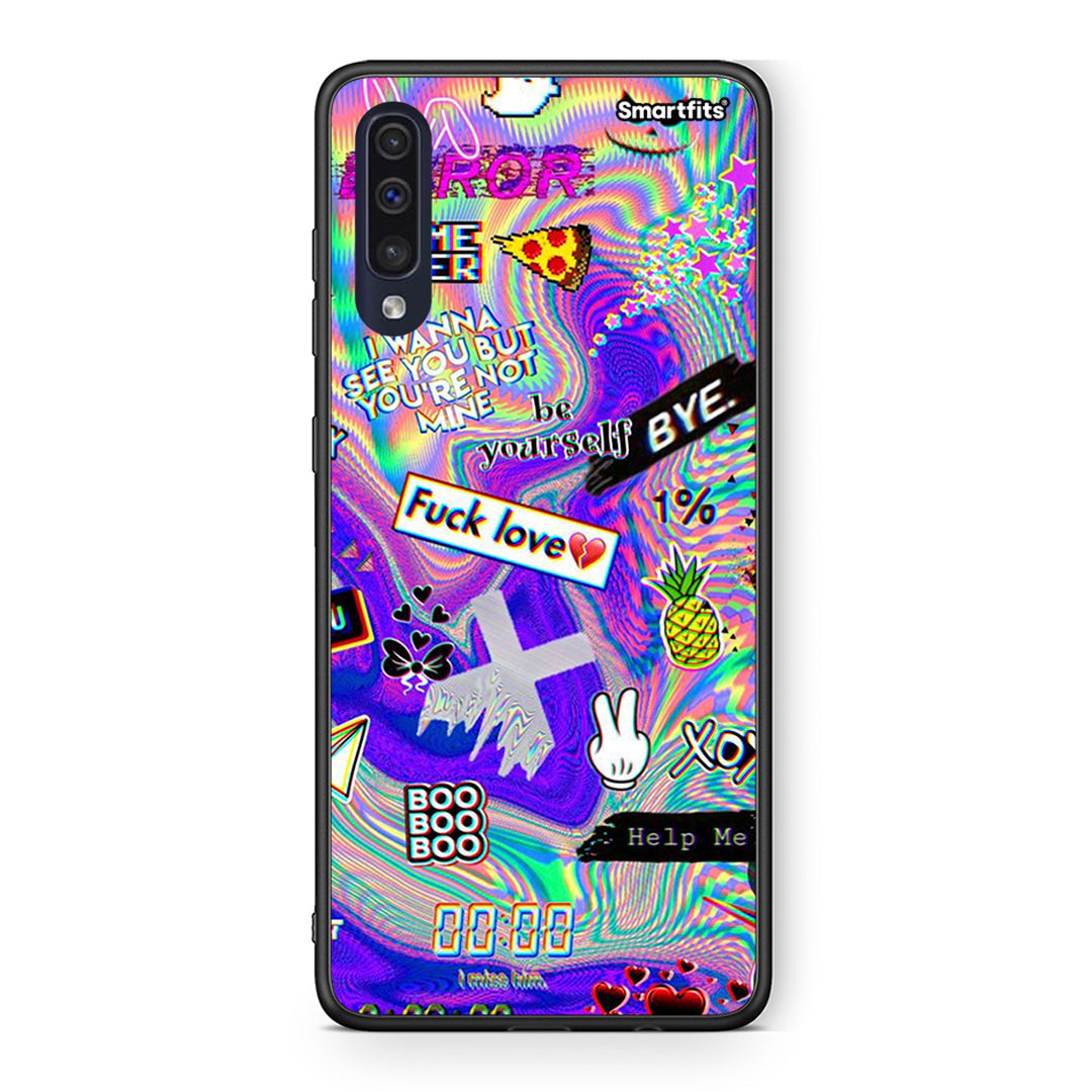 Samsung A70 Game Over θήκη από τη Smartfits με σχέδιο στο πίσω μέρος και μαύρο περίβλημα | Smartphone case with colorful back and black bezels by Smartfits