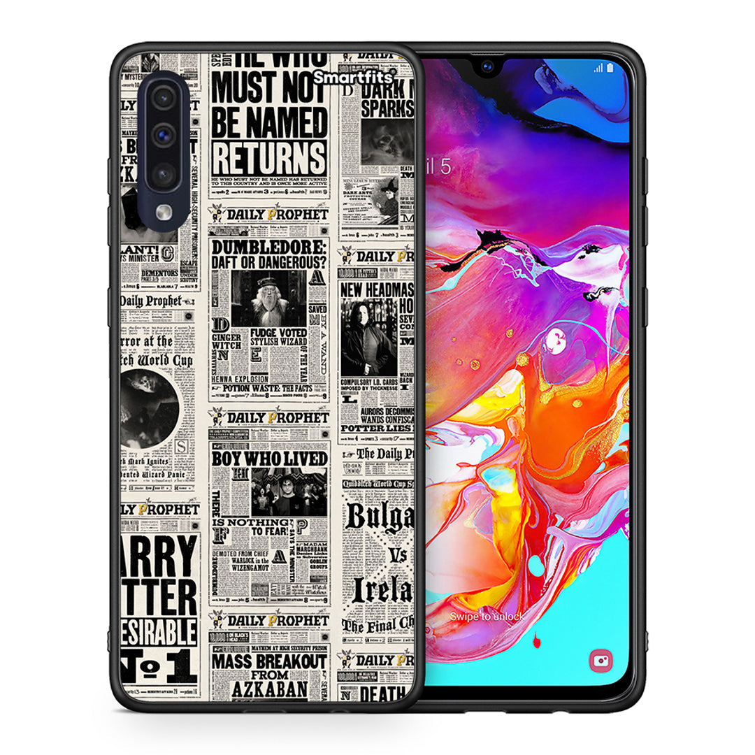 Θήκη Samsung A70 Harry Paper από τη Smartfits με σχέδιο στο πίσω μέρος και μαύρο περίβλημα | Samsung A70 Harry Paper case with colorful back and black bezels