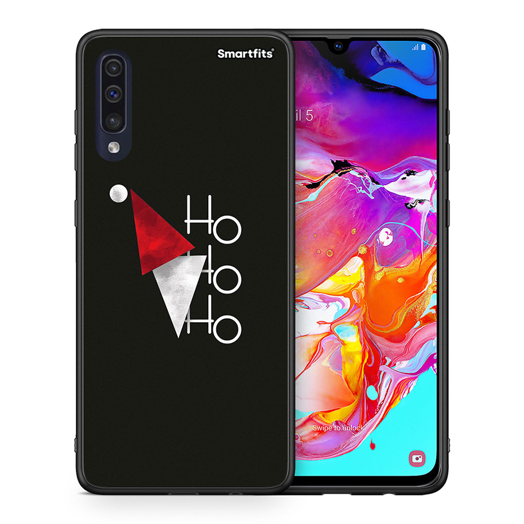 Θήκη Samsung A70 Minimal Christmas από τη Smartfits με σχέδιο στο πίσω μέρος και μαύρο περίβλημα | Samsung A70 Minimal Christmas case with colorful back and black bezels
