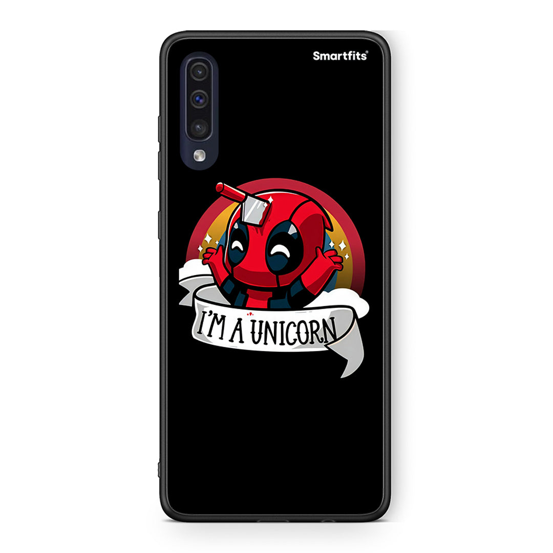 Samsung A70 Unicorn Deadpool θήκη από τη Smartfits με σχέδιο στο πίσω μέρος και μαύρο περίβλημα | Smartphone case with colorful back and black bezels by Smartfits