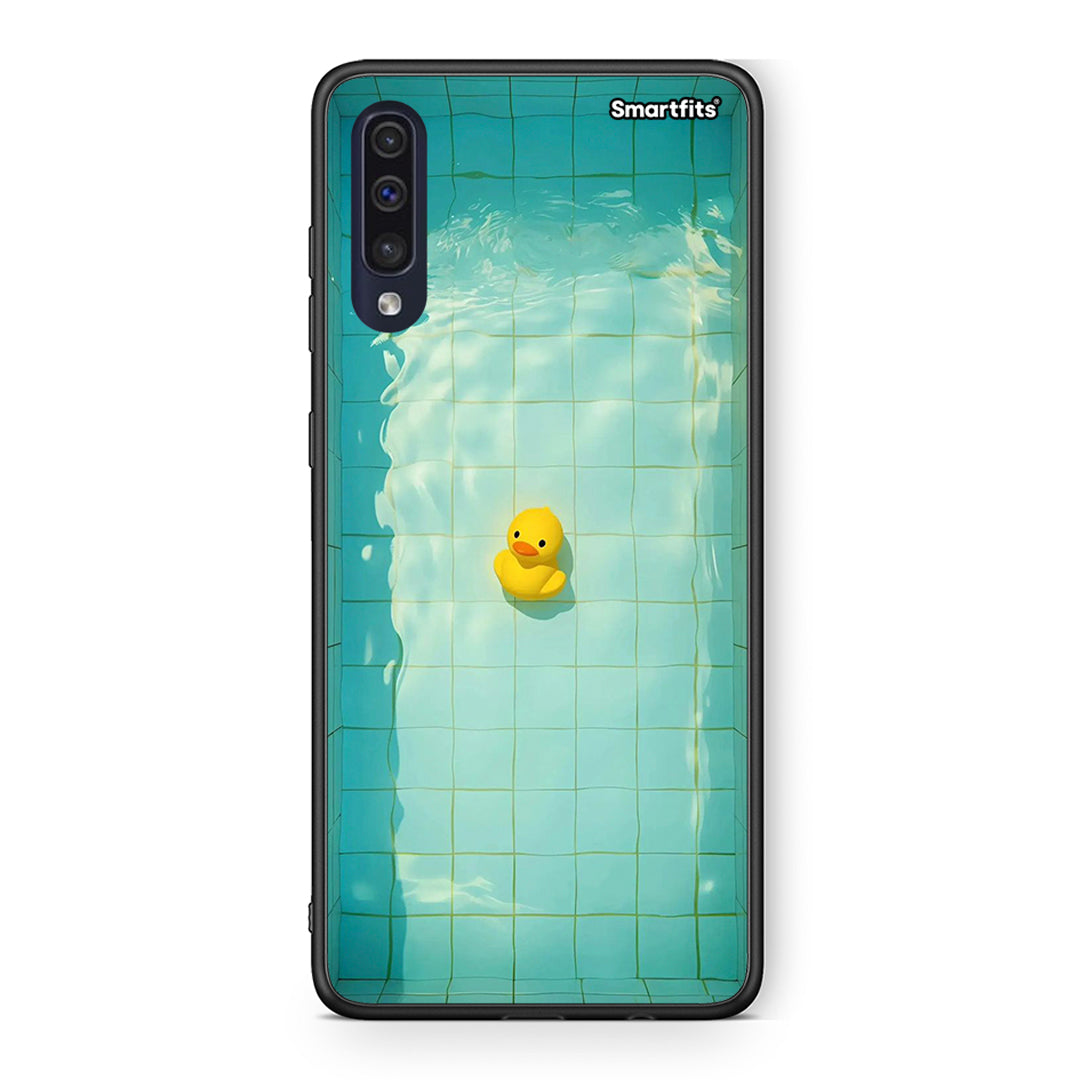 Samsung A70 Yellow Duck θήκη από τη Smartfits με σχέδιο στο πίσω μέρος και μαύρο περίβλημα | Smartphone case with colorful back and black bezels by Smartfits